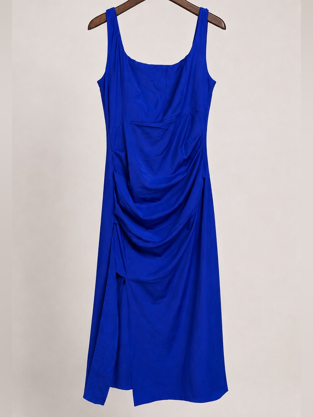 HALARA Cobalt Blue Draped Maxi Dress